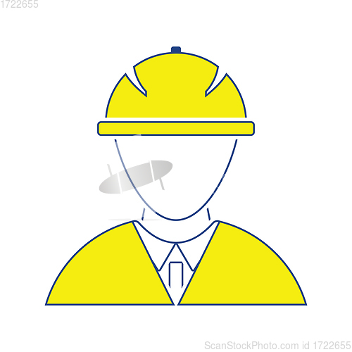 Image of Icon of construction worker head in helmet