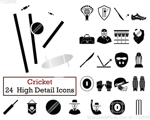 Image of Set of 24  Cricket Icons