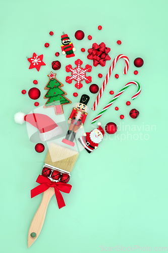 Image of Christmas Fun Paintbrush Red Berry Bauble Splash