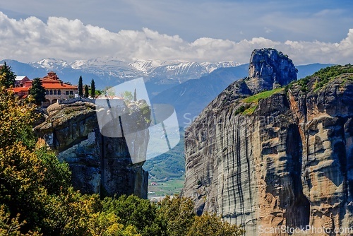 Image of HDR view of Holy Trinity Monastery in Meteora, Greece