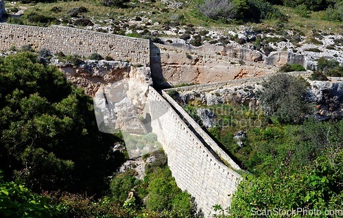 Image of Victoria lines fortifications on Malta island (&#34;The Great Wall of Malta&#34;)