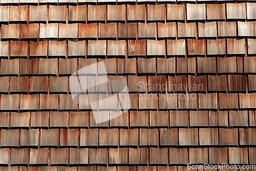 Image of Texture of wooden tile roof in Schwarzwald, Germany