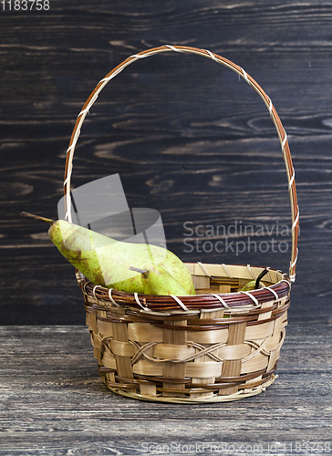 Image of basket of green pears