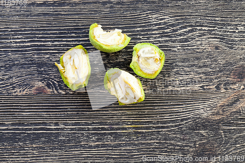 Image of chopped green walnuts