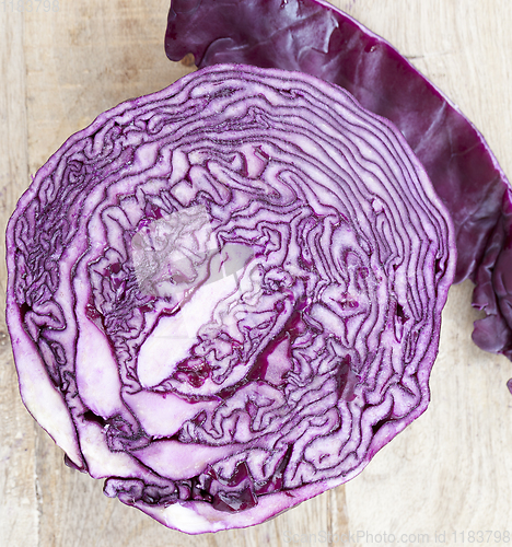 Image of half-cut purple cabbage