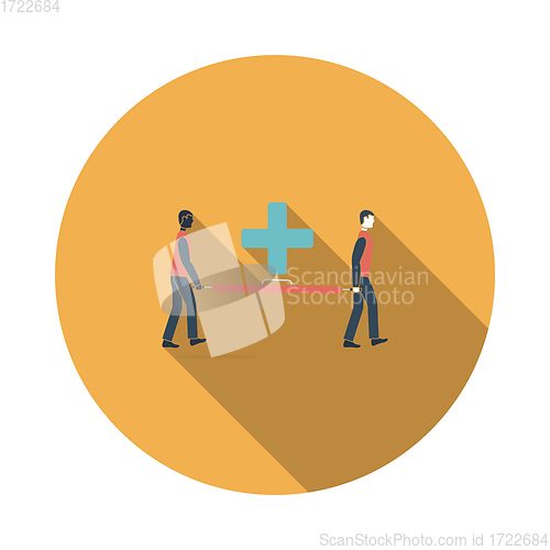 Image of Soccer Medical Staff Carrying Stretcher Icon