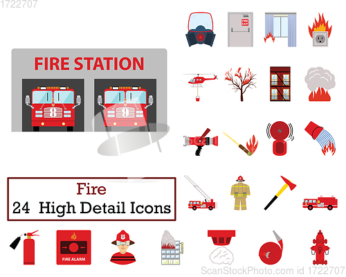 Image of Set of 24  Fire Icons