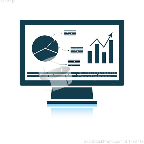 Image of Monitor with analytics diagram icon