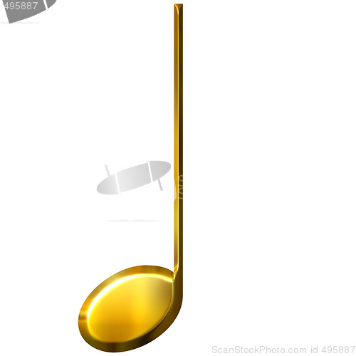 Image of 3D Golden Quarter Note