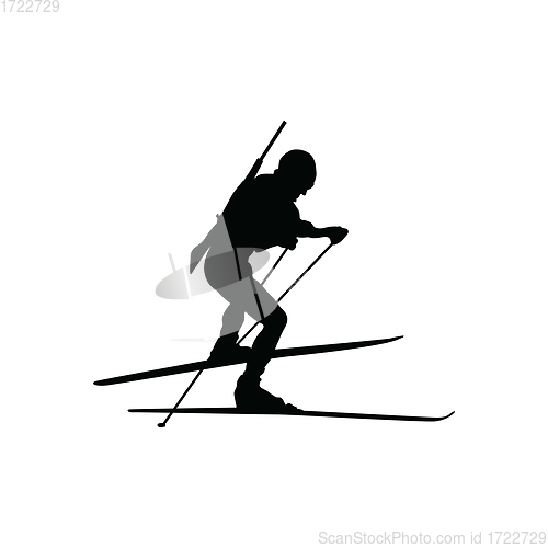 Image of Biathlon sportsman silhouette