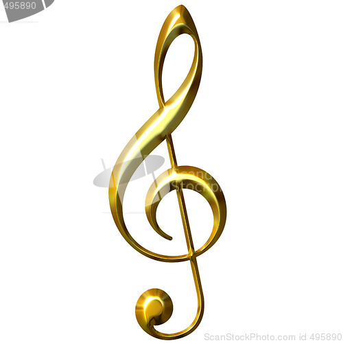 Image of 3D Golden Treble Clef