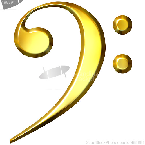 Image of 3D Golden Bass Clef