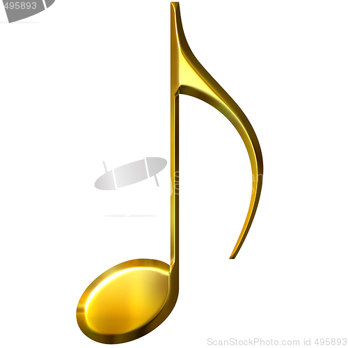 Image of 3D Golden Eighth Note