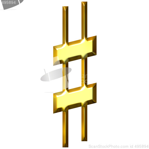 Image of 3D Golden Sharp Symbol