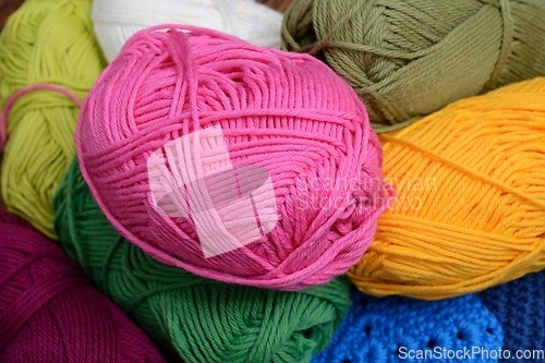Image of colorful skeins of wool