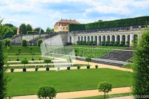 Image of A historic garden Grosssedlitz with fountains in Germany