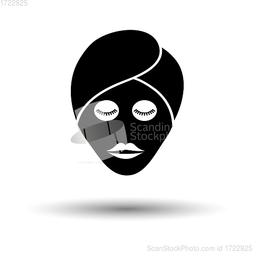 Image of Woman Head With Moisturizing Mask Icon