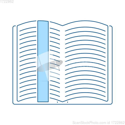 Image of Open Book With Bookmark Icon