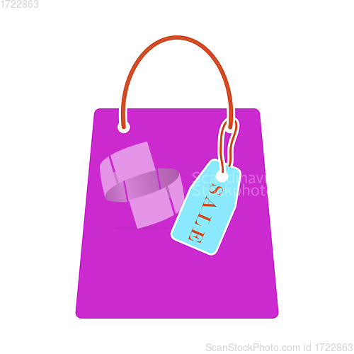 Image of Shopping Bag With Sale Tag Icon