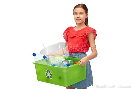 Image of smiling girl sorting plastic waste