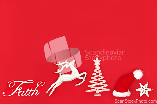 Image of Christmas Eve Faith and Wish Concept with Tree Decorations 