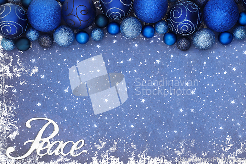 Image of Peace on Earth at Christmas Time Background Border