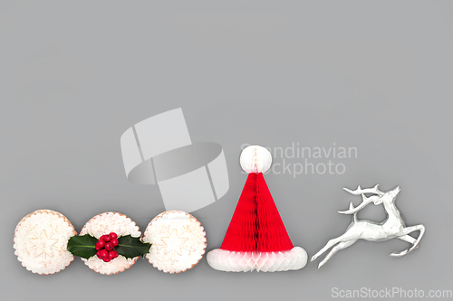 Image of Festive Christmas Decorations and Mince Pies