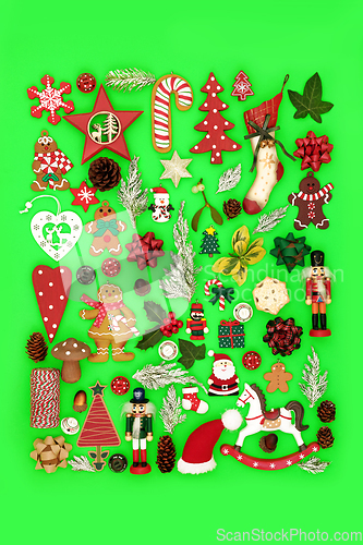 Image of Large Collection of Retro Eco Friendly Christmas Decorations 