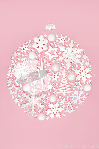 Image of Festive Christmas Tree Round Shape Ornament Concept