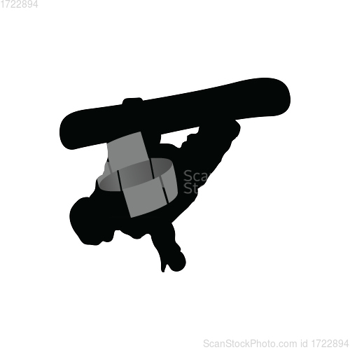 Image of Snowboarder man silhouette