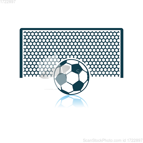 Image of Soccer Gate With Ball On Penalty Point Icon