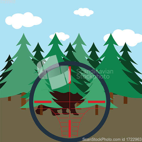 Image of Hunting in fir forest