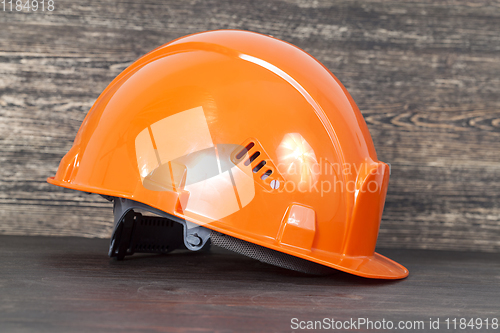 Image of protective orange helmet