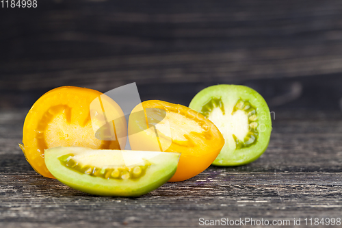 Image of cut into half tomato