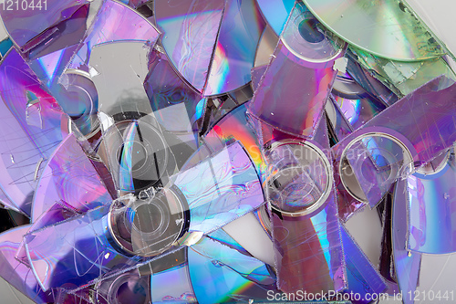 Image of shredded CD and DVD data disc