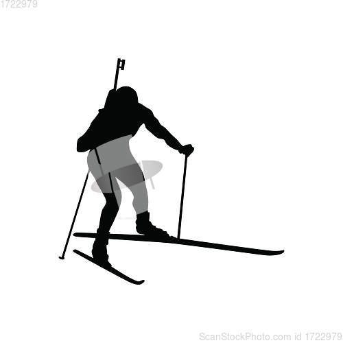 Image of Biathlon sportsman silhouette