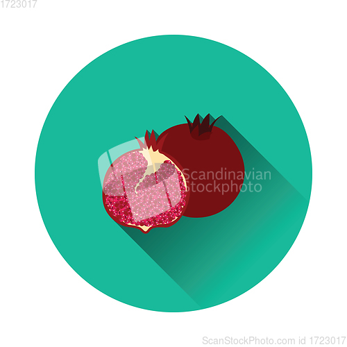 Image of Flat design icon of Pomegranate 