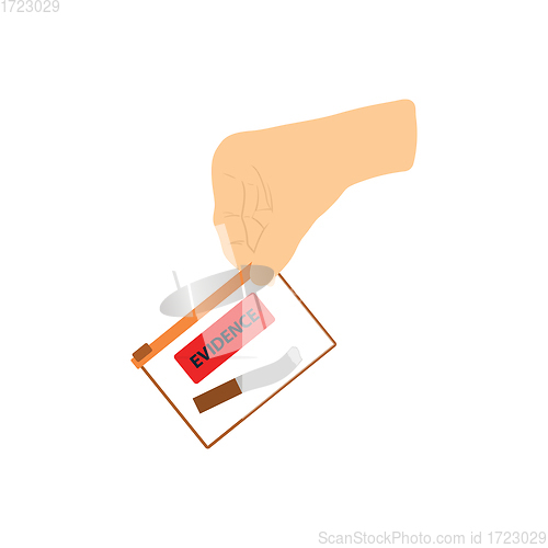 Image of Hand holding evidence pocket icon