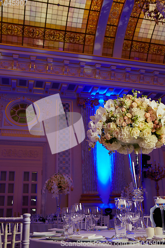 Image of flowers on table in wedding day