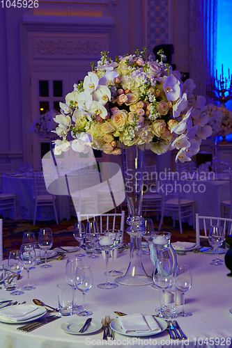 Image of flowers on table in wedding day