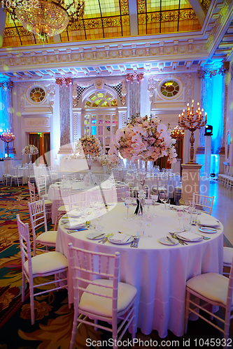 Image of flowers on table in wedding day