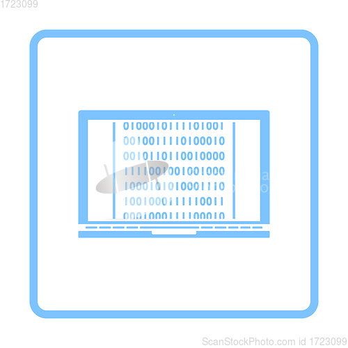 Image of Laptop With Binary Code Icon