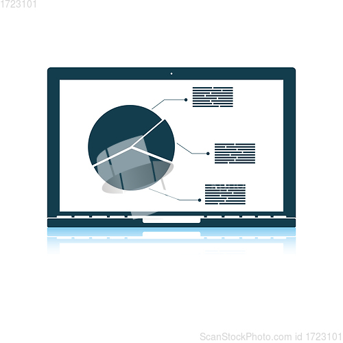 Image of Laptop with analytics diagram icon