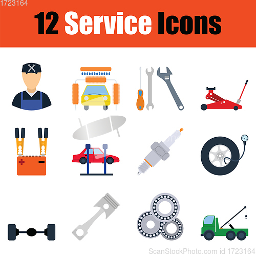 Image of Set of service station icons