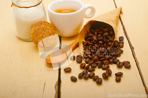 Image of espresso coffee and beans