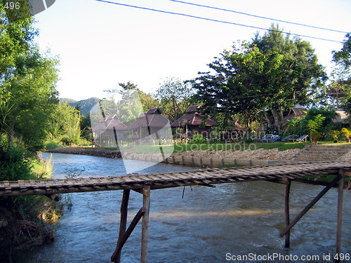 Image of Wooden bridge. Pai. Thailand