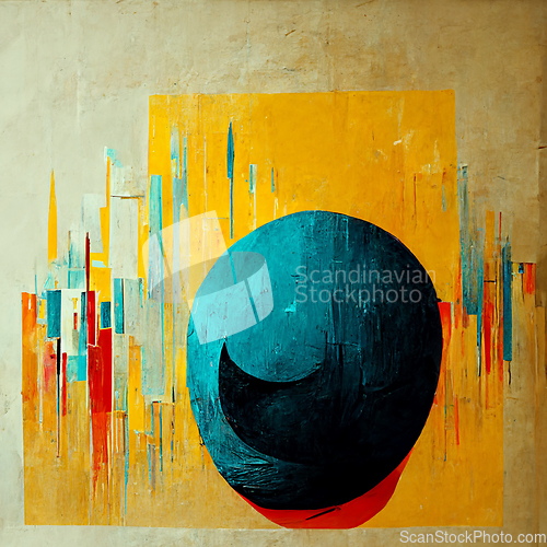Image of Abstract contemporary modern watercolor art. Minimalist illustra