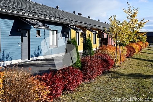 Image of residential area of houses in Finland in autumn