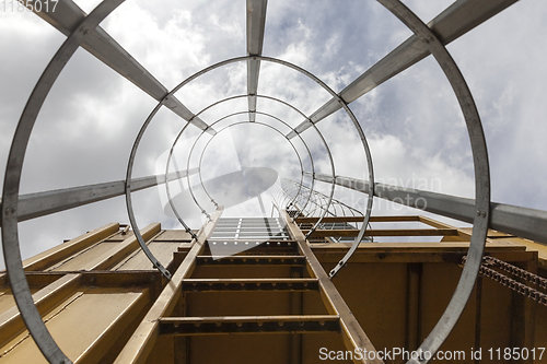 Image of protected metal ladder