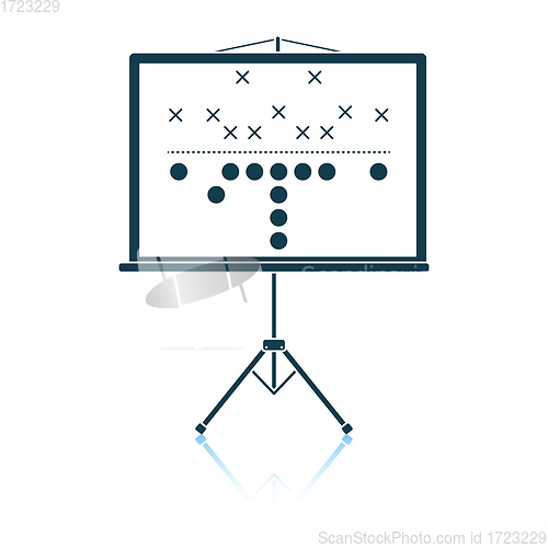 Image of American football game plan stand icon